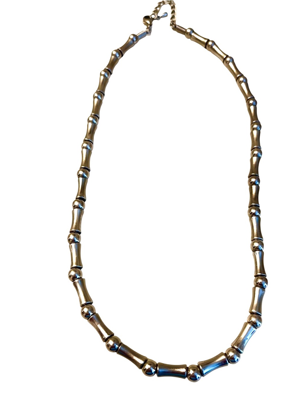 Silver-Tone Bamboo Link Necklace - Women's Jewelry
